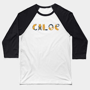 Chloe | Girl Name | Cat Lover | Cat Illustration Baseball T-Shirt